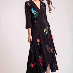Floral Embroidered Asymmetrical Dress